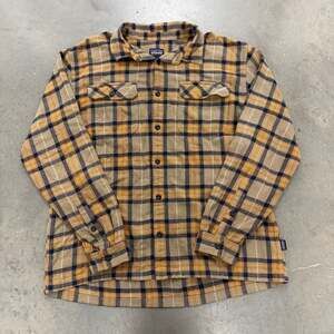Patagonia Organic Cotton Flannel Shirt Brown Tan Plaid